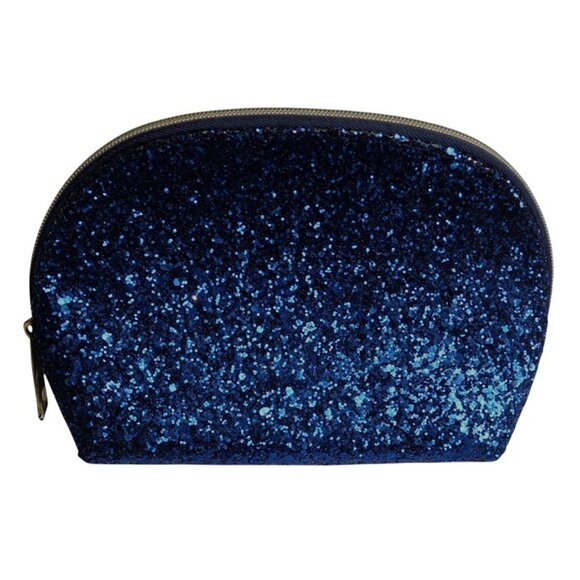 New Estee Lauder Midnight Blue Glitter Sparkly Makeup Cosmetic Bag Zipper Small - Picture 2 of 3